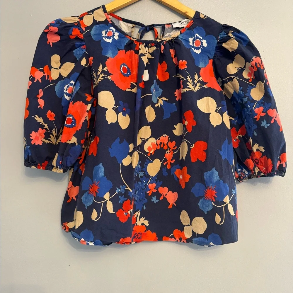 Peter Som Sz 8 floral short sleeve top $255 - Picture 3 of 4